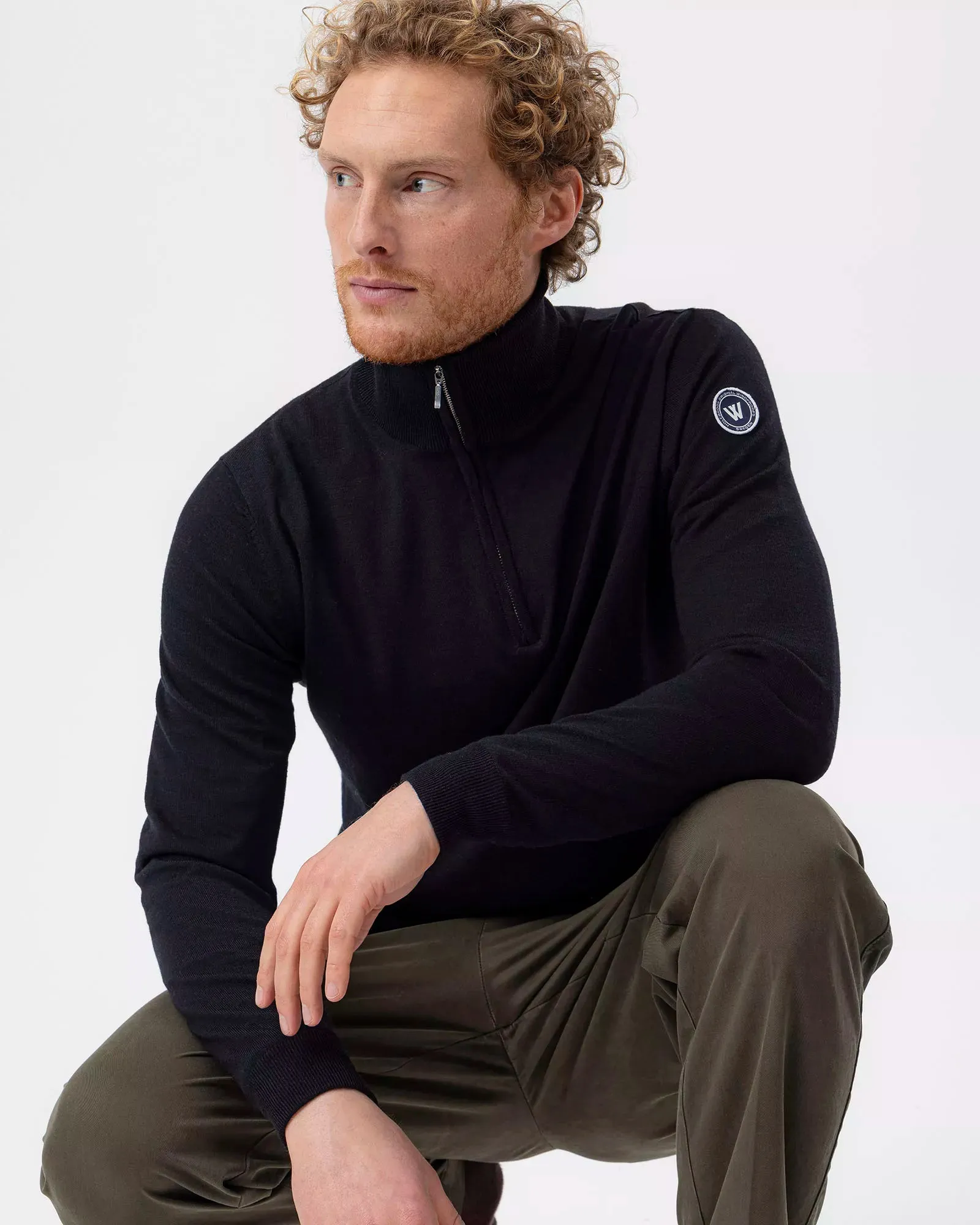 Holebrook Mens Jesper T neck Windproof Sweater - Black