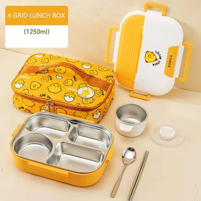 Insulated Divider Stainless Steel Lunchbox Set