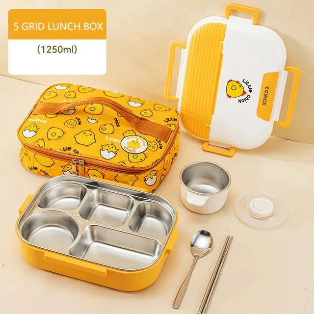 Insulated Divider Stainless Steel Lunchbox Set
