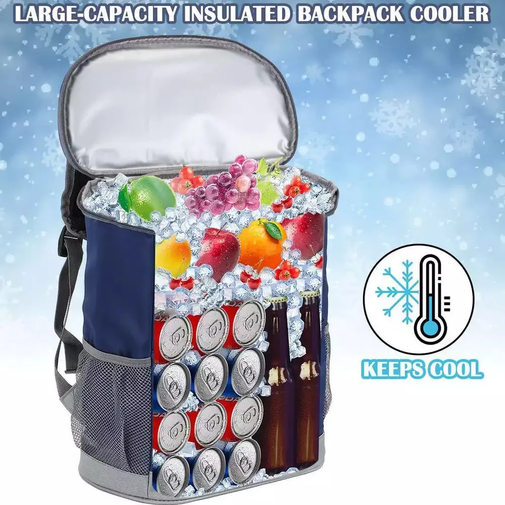 Insulated Waterproof Backpack Cooler Keeps 20 Cans Ice Cold Anywhere