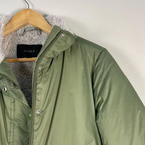 J Crew Sherpa-Lined Puffer Jacket Primaloft Size Small