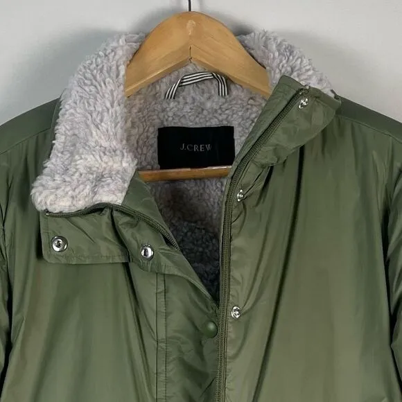 J Crew Sherpa-Lined Puffer Jacket Primaloft Size Small