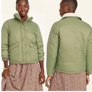 J Crew Sherpa-Lined Puffer Jacket Primaloft Size Small
