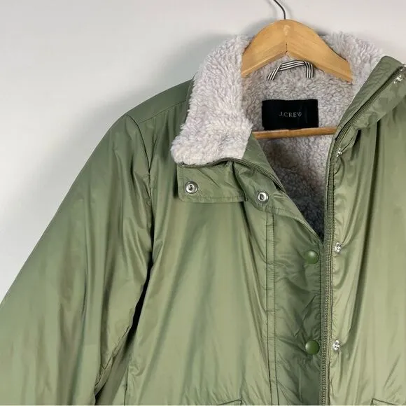 J Crew Sherpa-Lined Puffer Jacket Primaloft Size Small