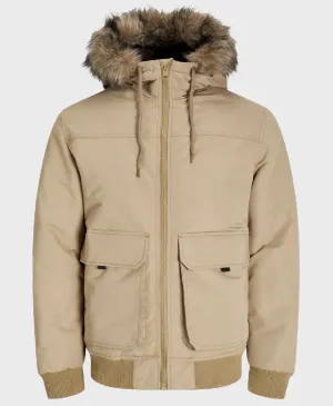 Jack Jones Construct Faux Fur Bomber Elmwood