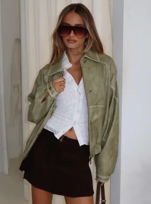 Jaxton Faux Leather Jacket Taupe