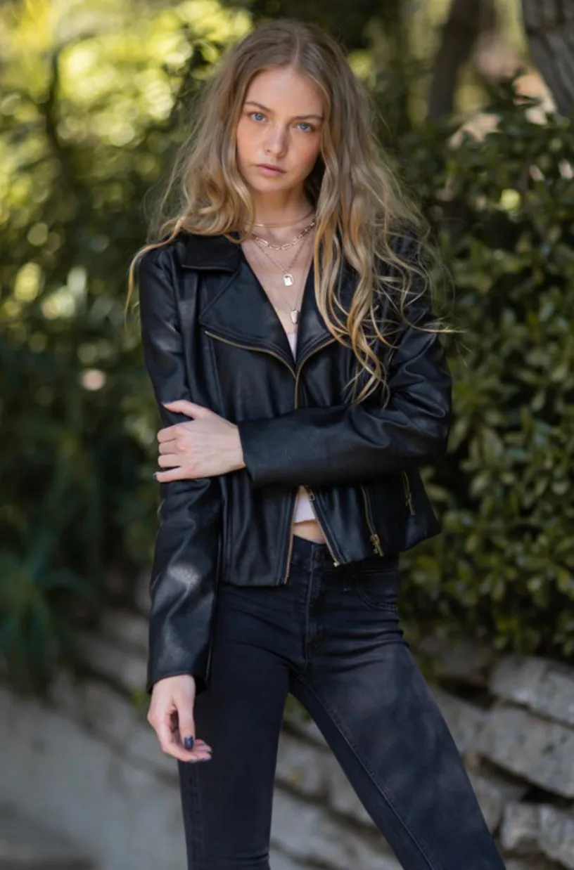 JK3 FAUX LEATHER MOTO JACKET