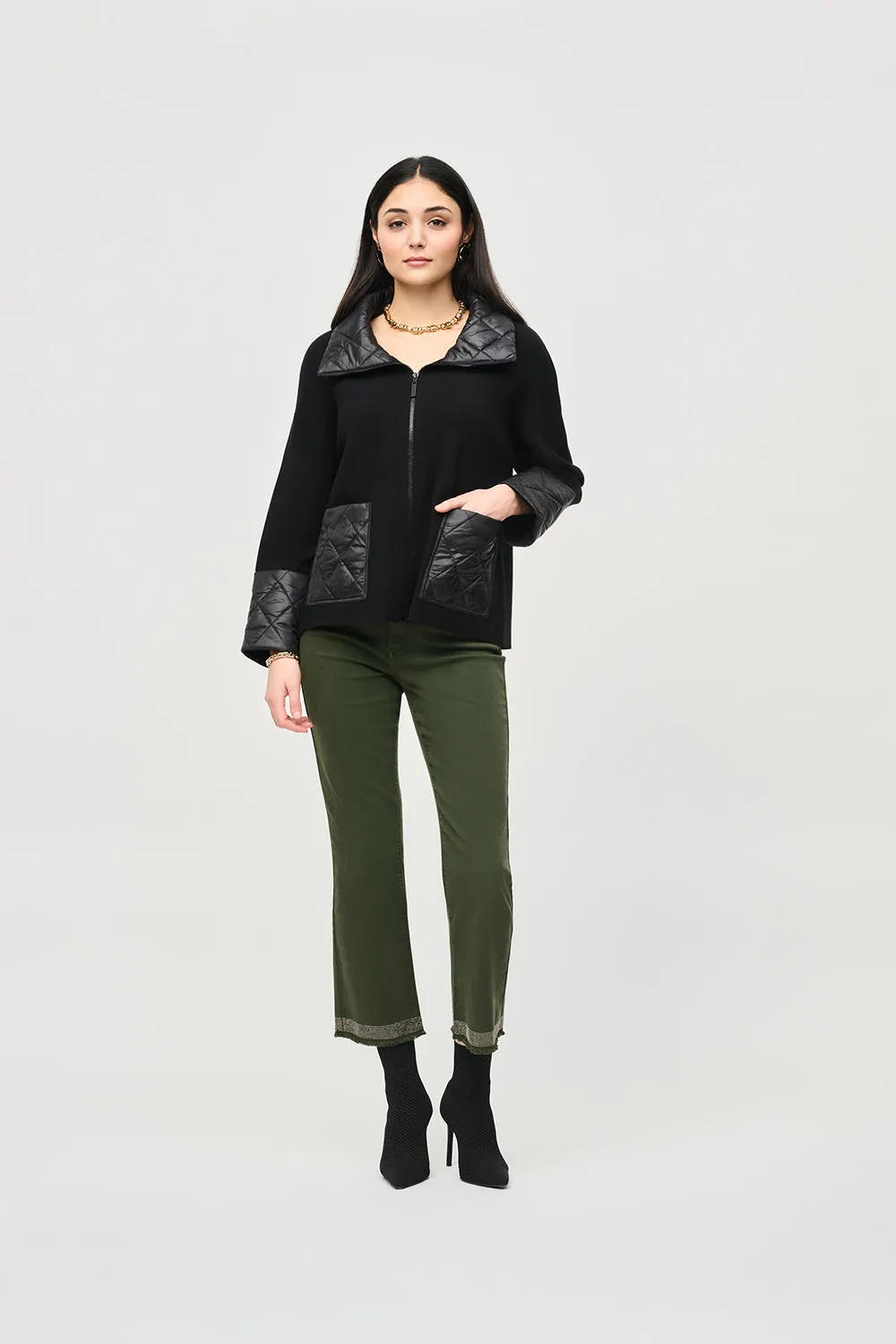 Joseph Ribkoff Sweater Knit Zipped Jacket Jr243933