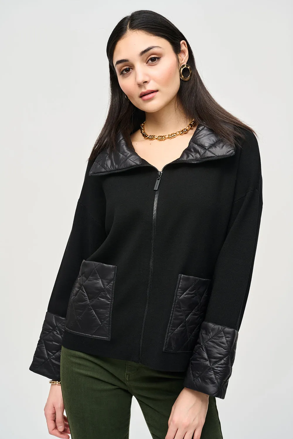 Joseph Ribkoff Sweater Knit Zipped Jacket Jr243933