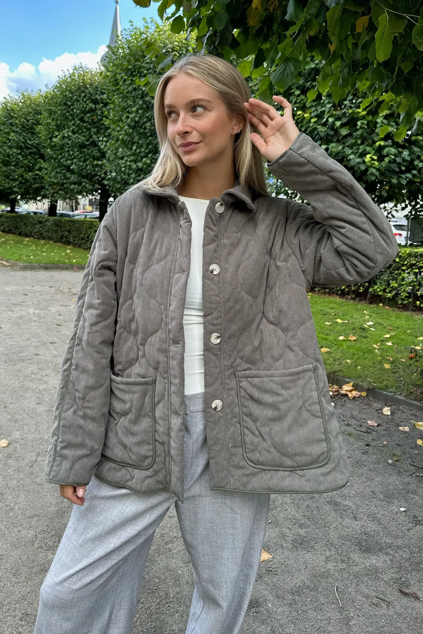JosieIC Quilted Jakke - Grå