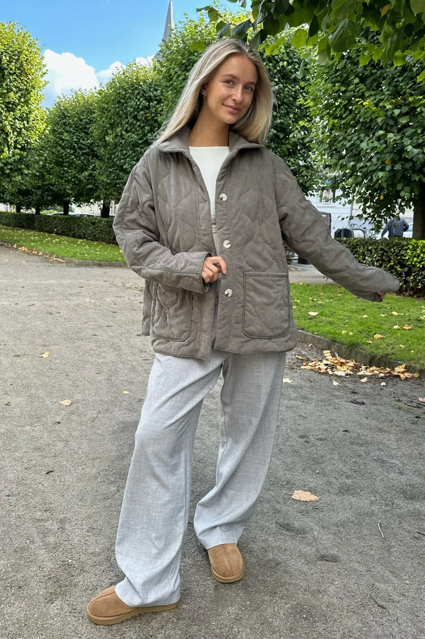 JosieIC Quilted Jakke - Grå