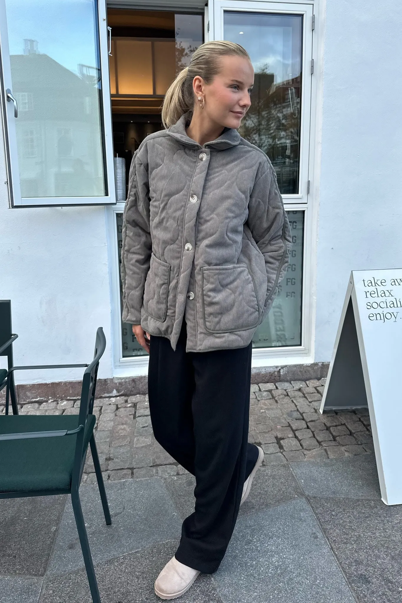 JosieIC Quilted Jakke - Grå