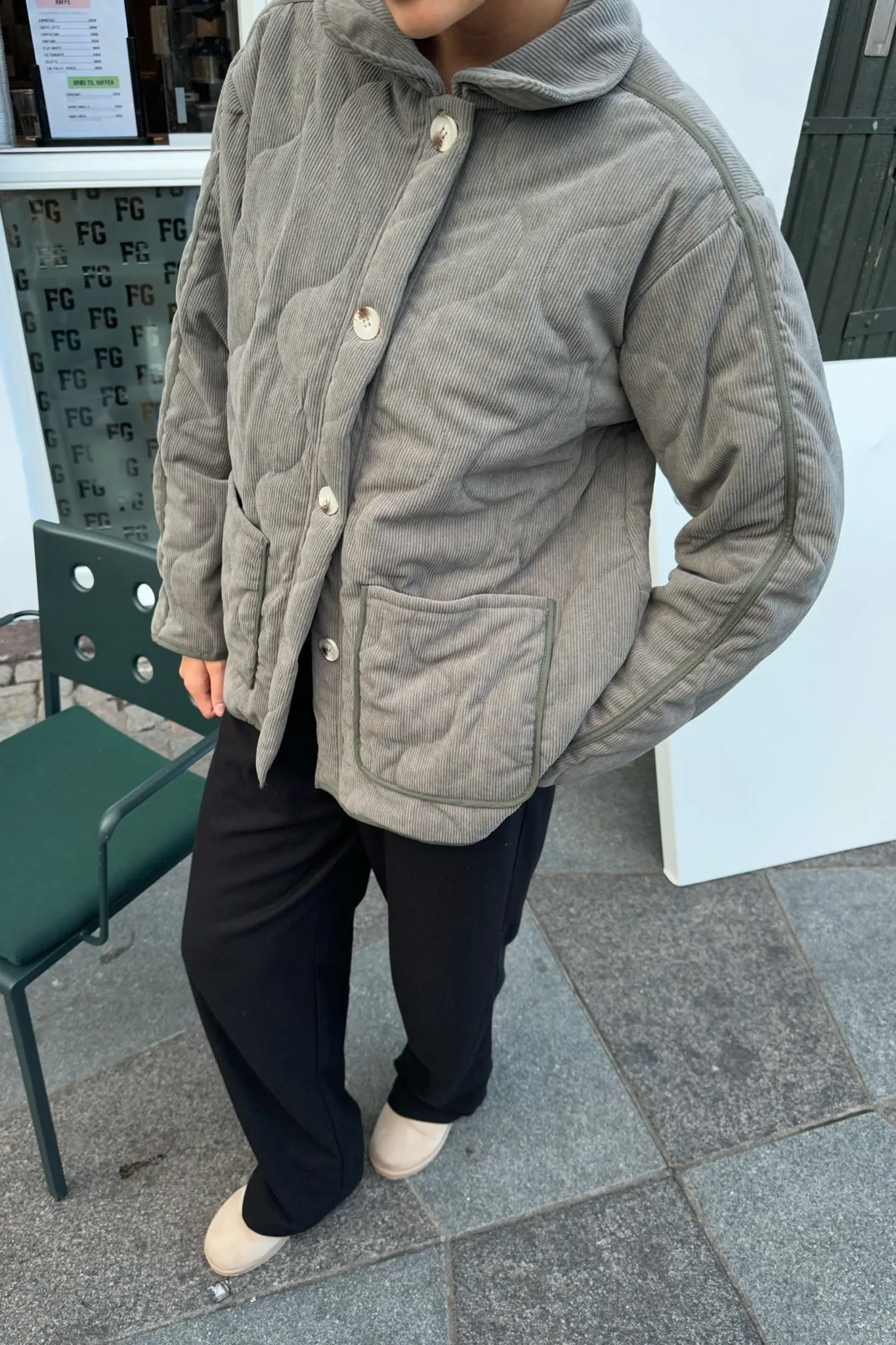JosieIC Quilted Jakke - Grå