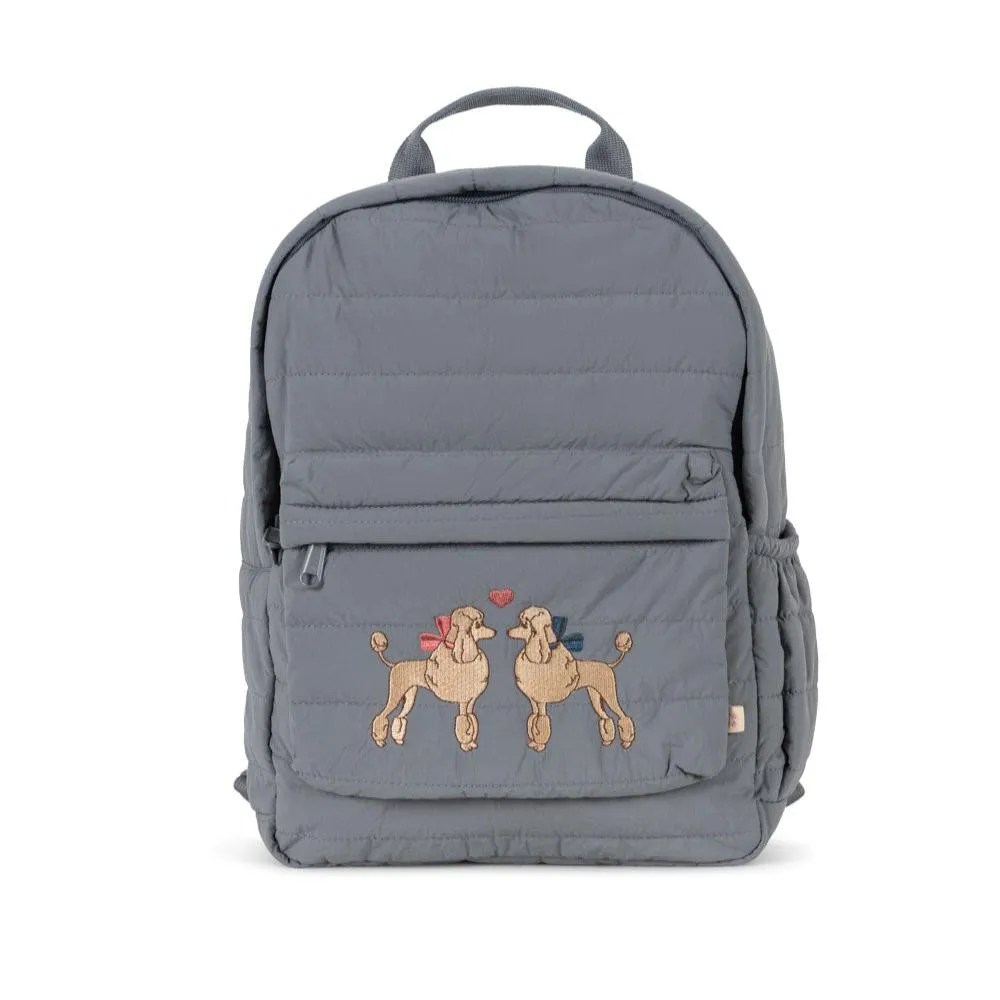 Juno Embroidered Poodle Quilted Backpack (Tradewinds)
