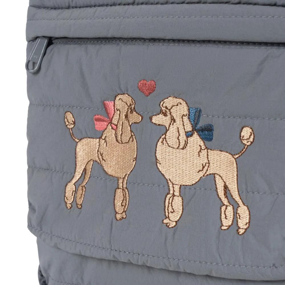 Juno Embroidered Poodle Quilted Backpack (Tradewinds)