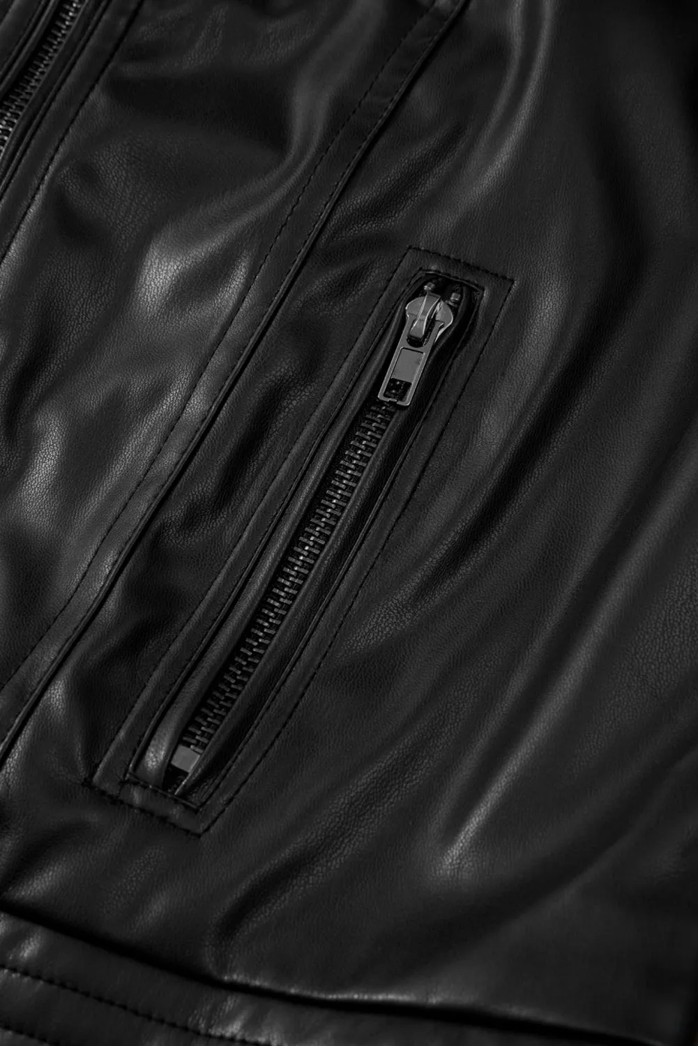 KaleaBoutique Solid Faux Leather Zipper Slim Fit Bomber Jacket