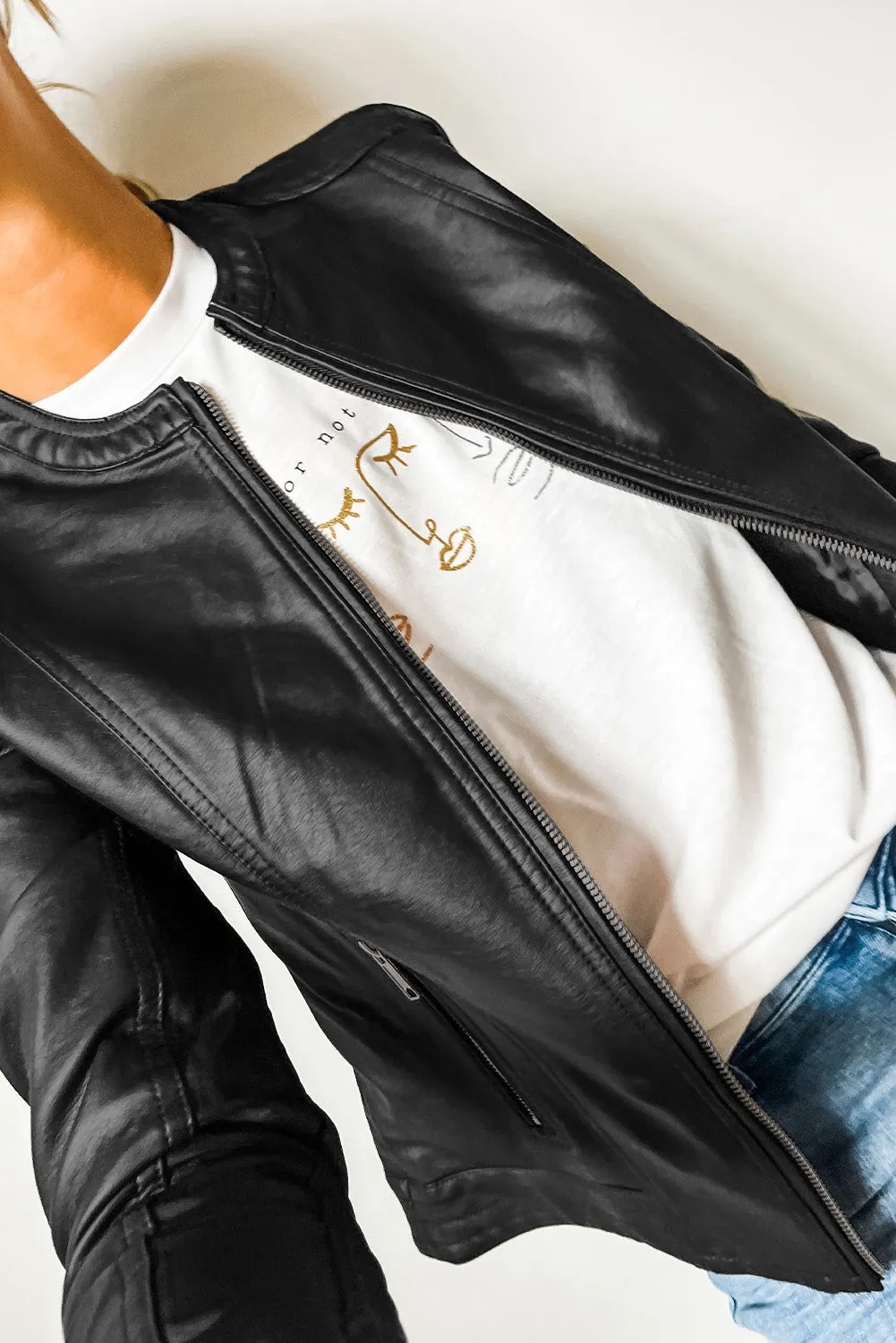 KaleaBoutique Solid Faux Leather Zipper Slim Fit Bomber Jacket