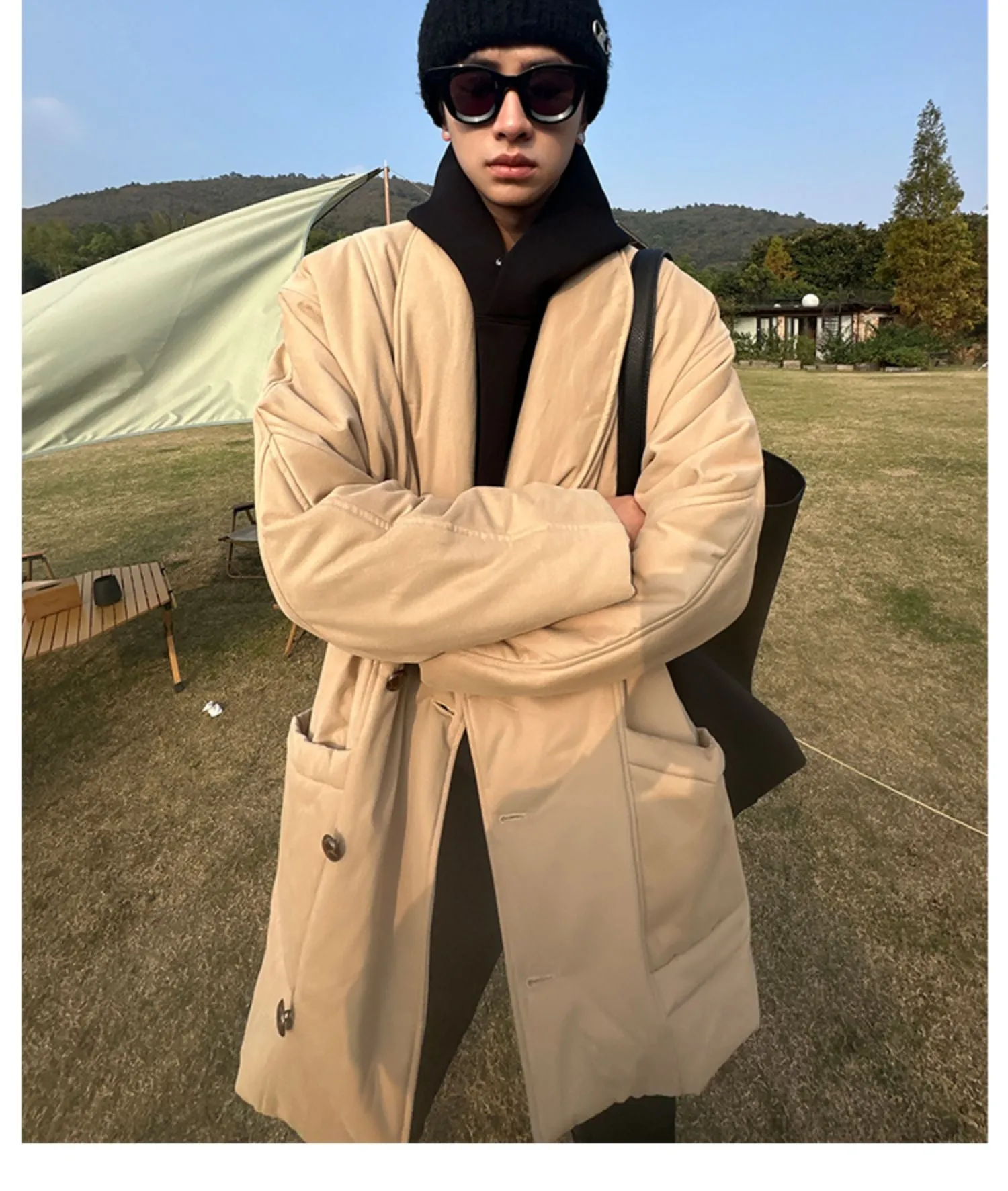 Khaki Mid Length Down Jacket
