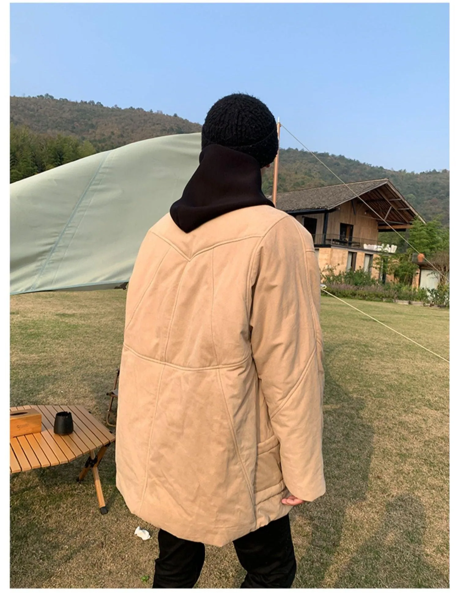 Khaki Mid Length Down Jacket