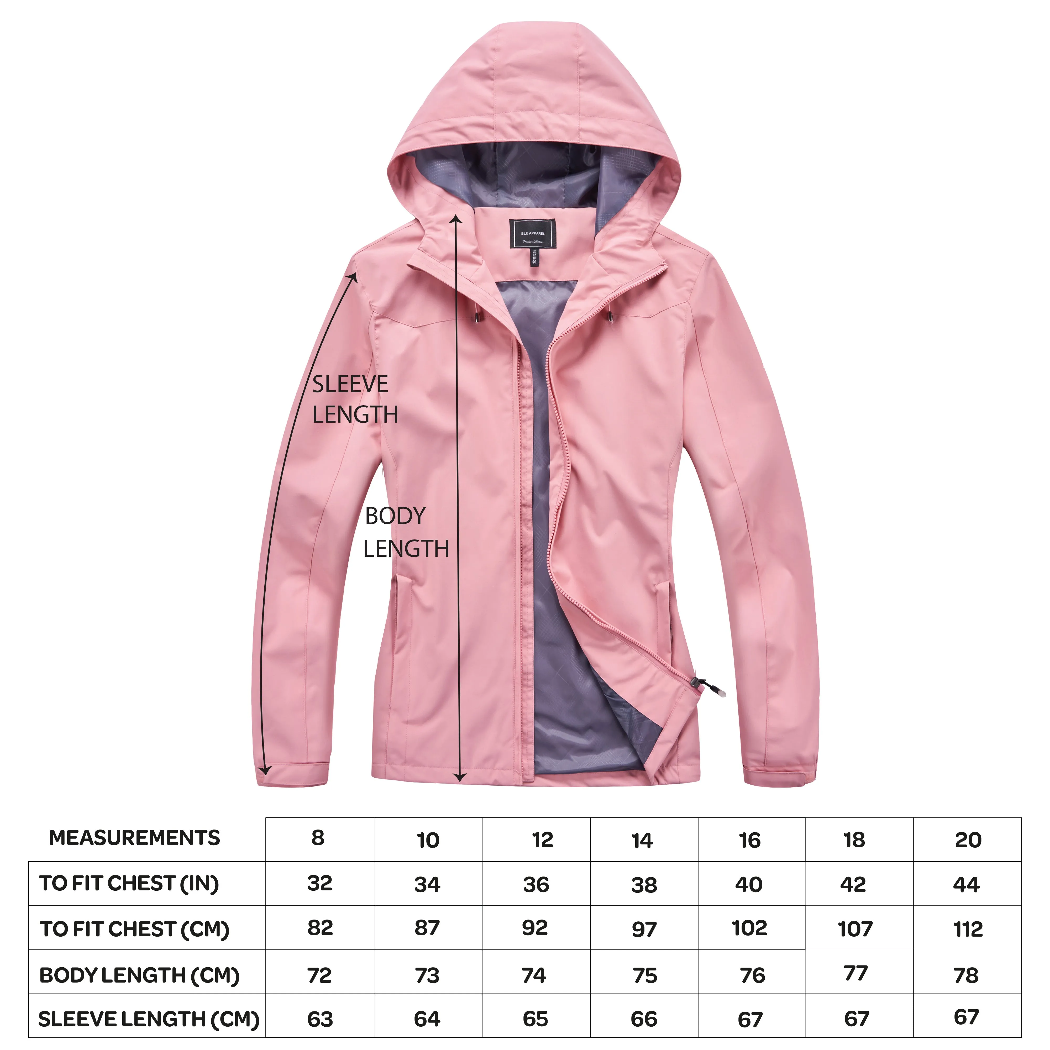 Ladies Waterproof Rain Jacket - Pink
