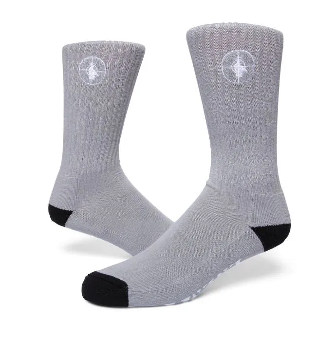 Lakai x Public Enemy Sniper Logo Socks Grey/Black