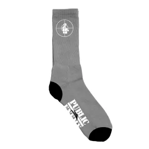 Lakai x Public Enemy Sniper Logo Socks Grey/Black