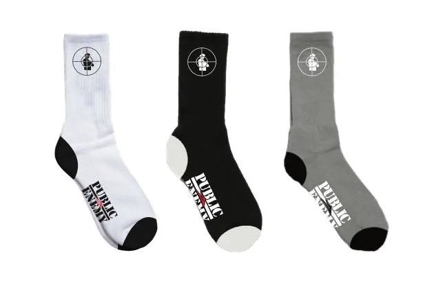 Lakai x Public Enemy Sniper Logo Socks Grey/Black