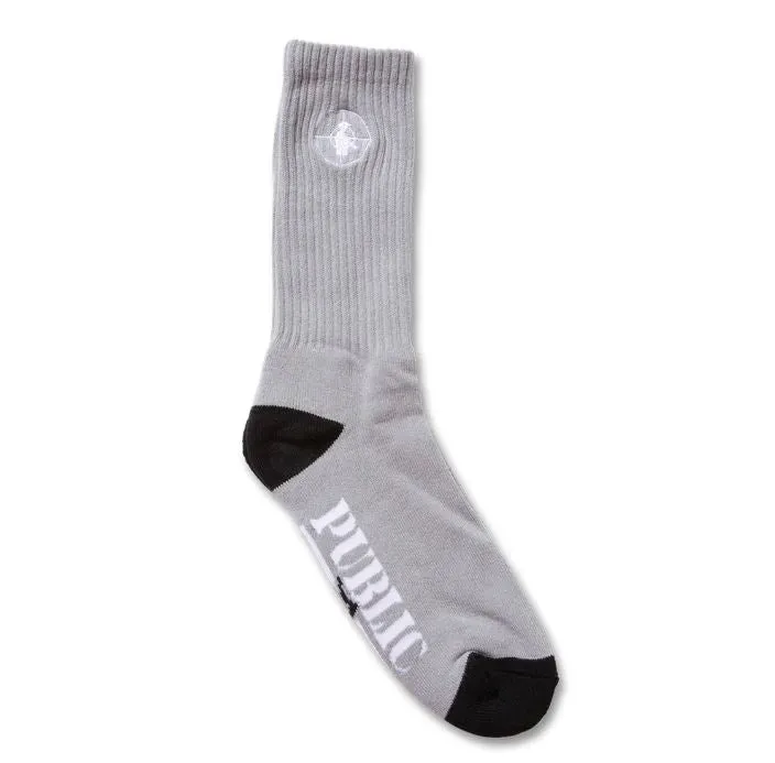 Lakai x Public Enemy Sniper Logo Socks Grey/Black