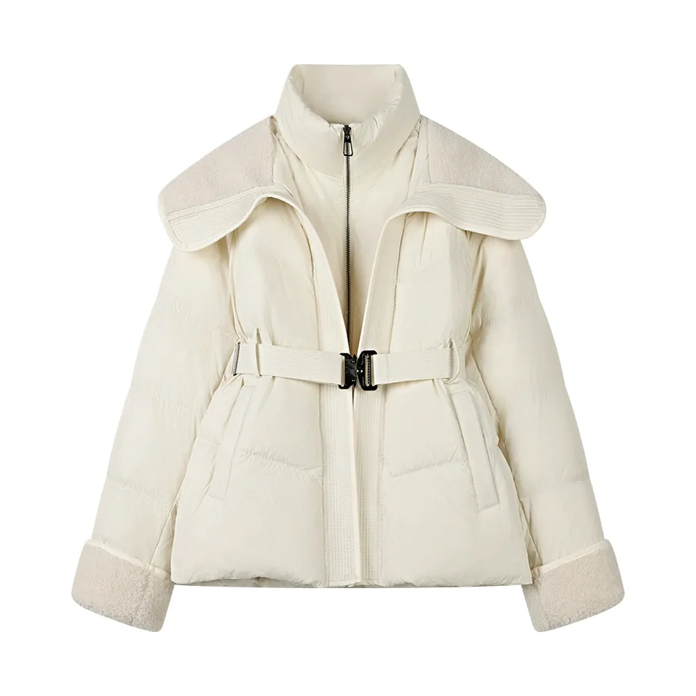 Lamb Wool Lapel Down Jacket