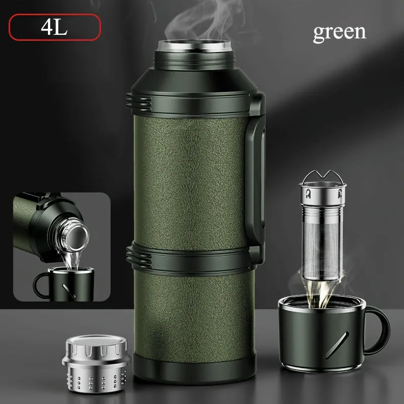 Large Capacity Insulated Water Kettle - 316 Stainless Steel, Insulated, Student, Hot Water, Outdoor Sports, Travel Kettle