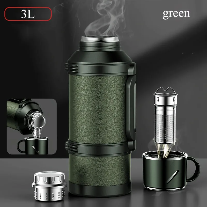 Large Capacity Insulated Water Kettle - 316 Stainless Steel, Insulated, Student, Hot Water, Outdoor Sports, Travel Kettle