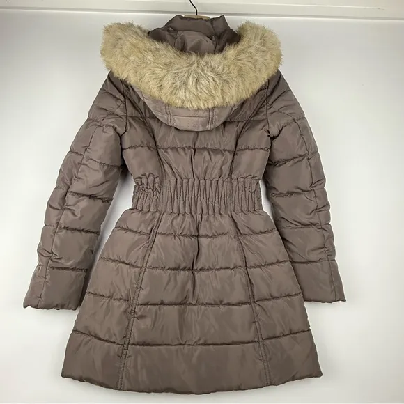 Laundry by Shelli Segal Puffer Coat – Women’s XS – Belted Waist, Faux Fur Hood