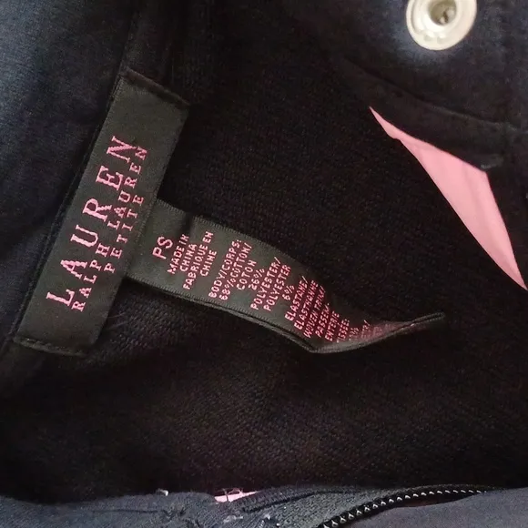 Lauren Ralph Lauren Black &amp; Pink Puffer lightweight crest jacket PS