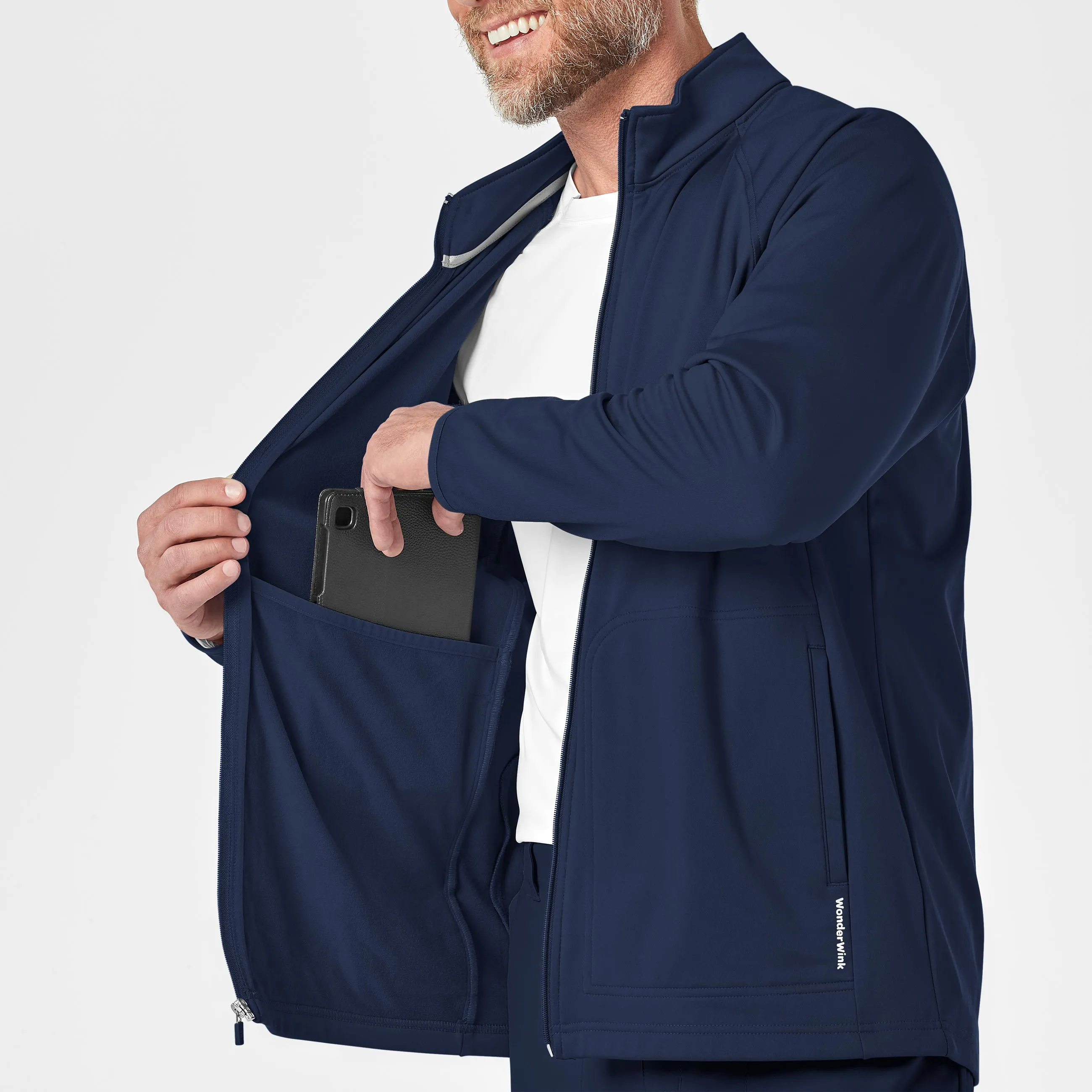 Layers 8309 Men's Fleece Full Zip Jacket Navy