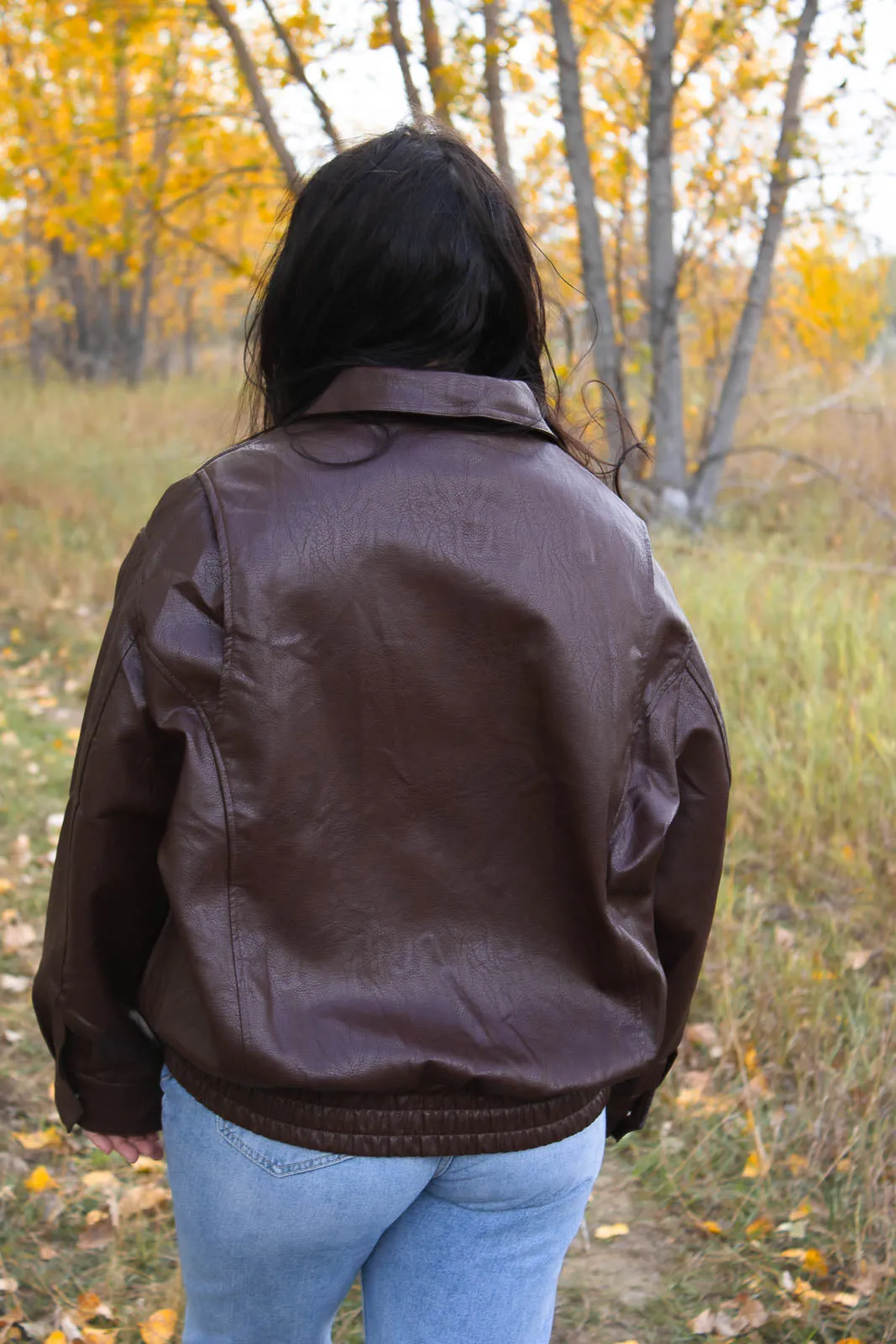 Layla Faux Leather Bomber Jacket