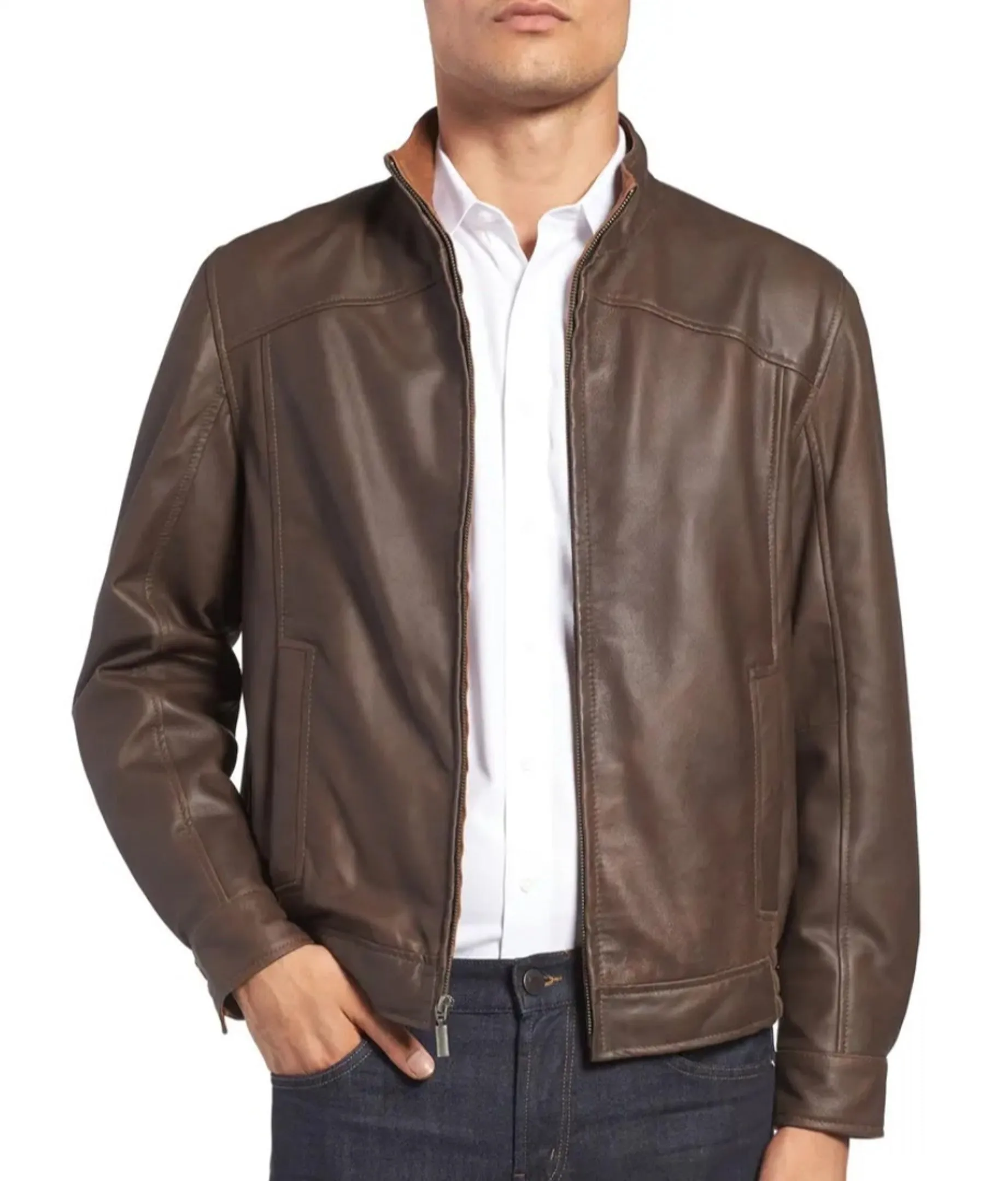LEATHER BOMBER JACKET