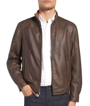 LEATHER BOMBER JACKET