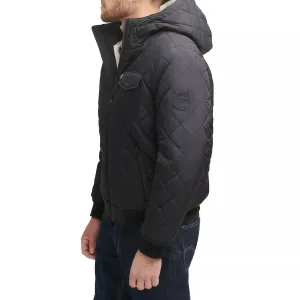 Levi's Men's Sherpa Lined Quilted Bomber Jacket, Dark Green