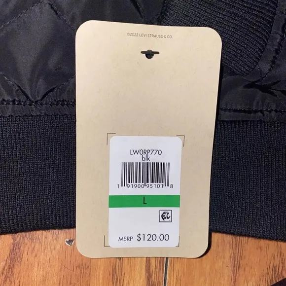 Levi's Women Quilted Puffer Bomber Jacket - Black , Size LARGE