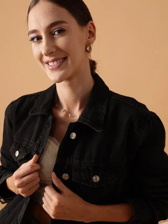Lightweight Pure Cotton Crop Denim Jacket