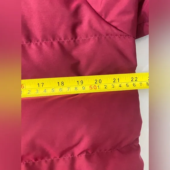 L.L. Bean Women's Goose Down Puffer Jacket Winter Coat Zip Red Size M Outerwear