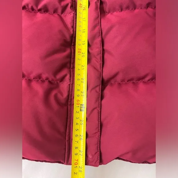 L.L. Bean Women's Goose Down Puffer Jacket Winter Coat Zip Red Size M Outerwear