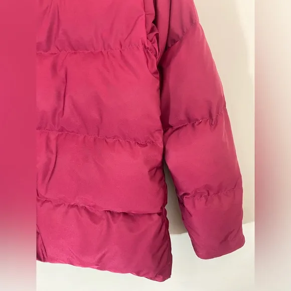 L.L. Bean Women's Goose Down Puffer Jacket Winter Coat Zip Red Size M Outerwear