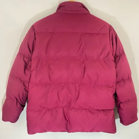 L.L. Bean Women's Goose Down Puffer Jacket Winter Coat Zip Red Size M Outerwear
