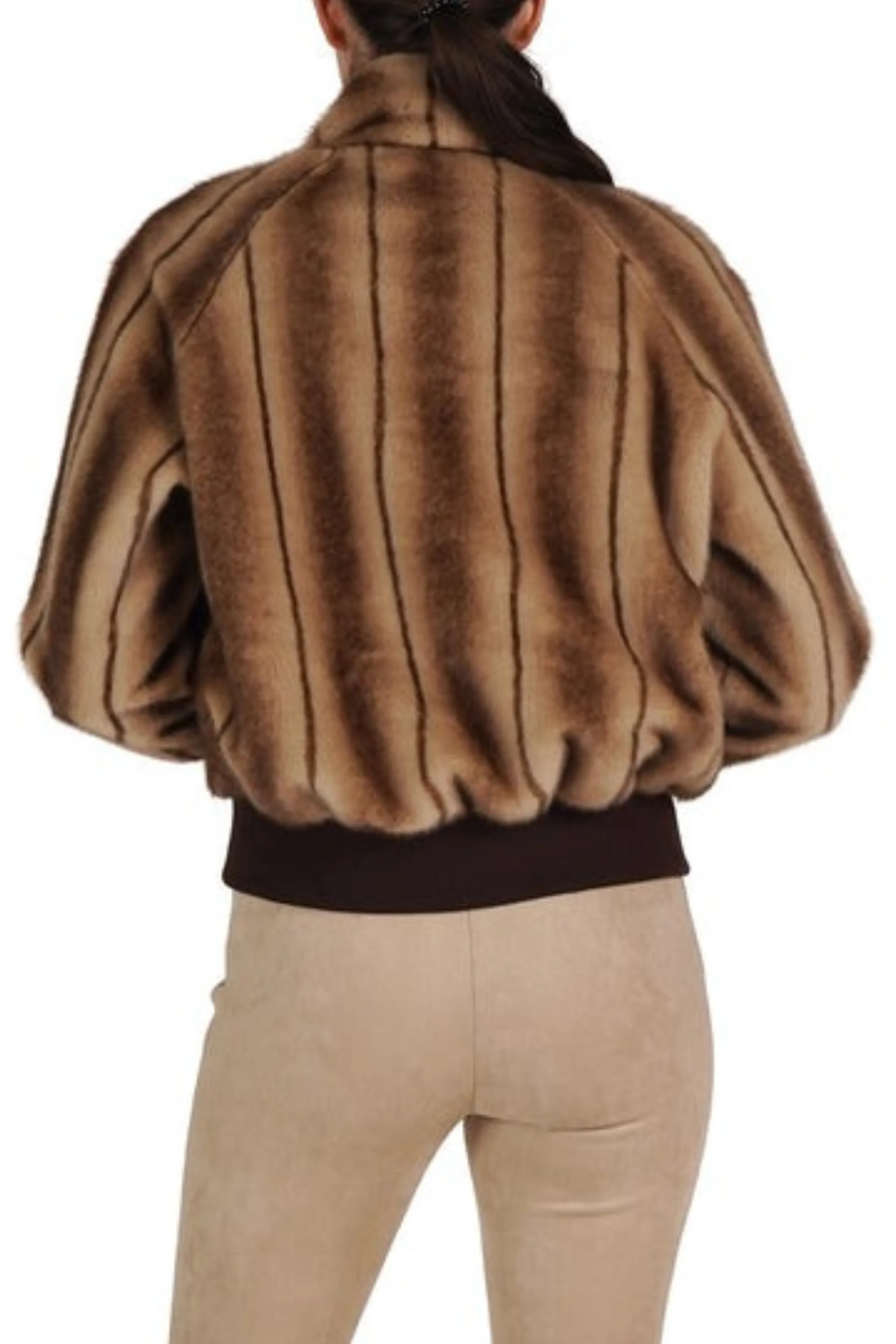 Love Token Bomber Jacket Faux Fur Coat