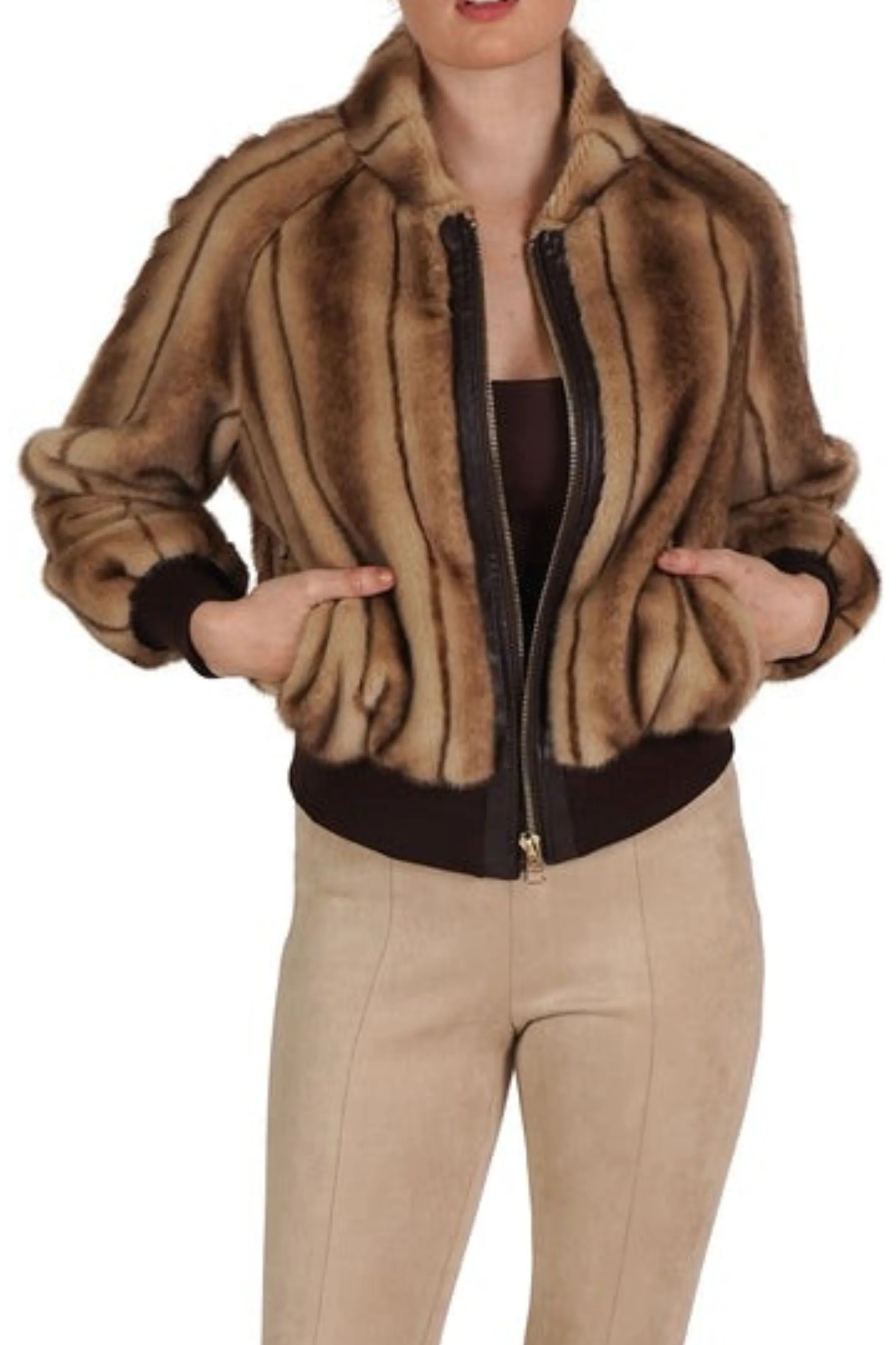 Love Token Bomber Jacket Faux Fur Coat