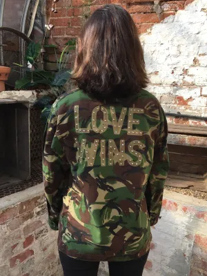 'Love Wins' Green Camo Jacket