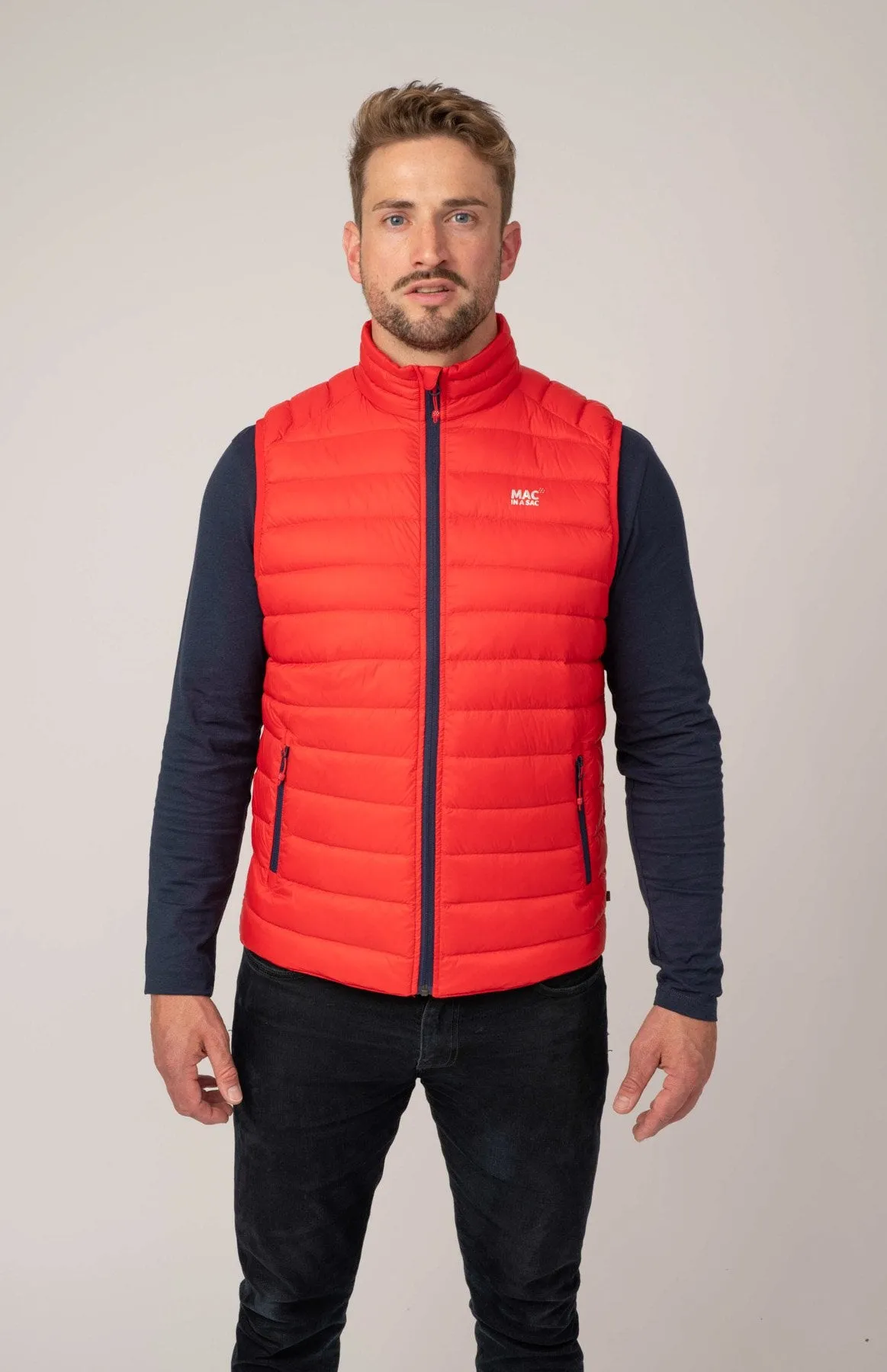 Mac in a Sac Alpine Mens Down Gilet - Red