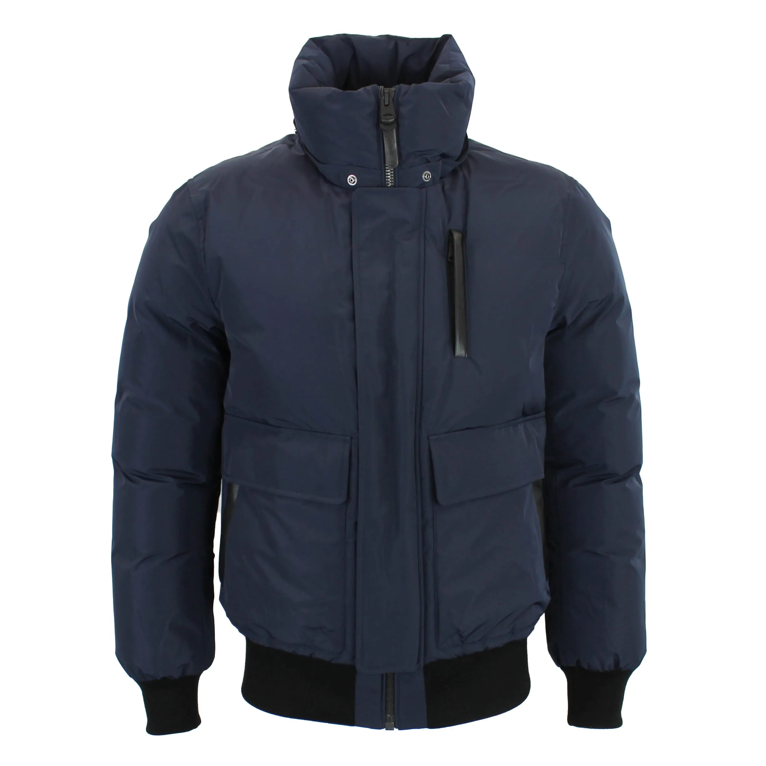 Mackage - Nathan Down Bomber Jacket with Removable Hood in Navy
