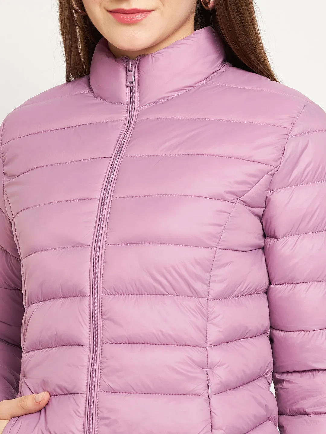 Madame Quilted Zip Pink Puffer Jacket